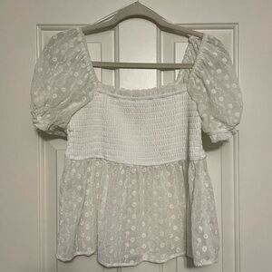 mi ami sheer white top